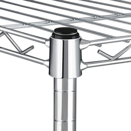 Image of Simple Deluxe 5-Tier Heavy Duty Storage Shelves, 1750 Lbs Loading Capacity, 35.43 inch W x 17.72 inch D x 70.87 inch H Adjustable Shelving Unit with Wheels, Chrome