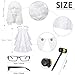 Hillban 5 Pcs Halloween Judge Costume Accessory Judge Robe False Collar Wooden Gavel Wig and Glasses for Halloween Cosplay(Adult Size)