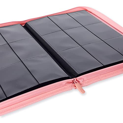 Image of Vault X 9 Pocket Zip Binder, 360 Cards, Exo-Tec Material, 20 Side-Loading Pages (Pink)