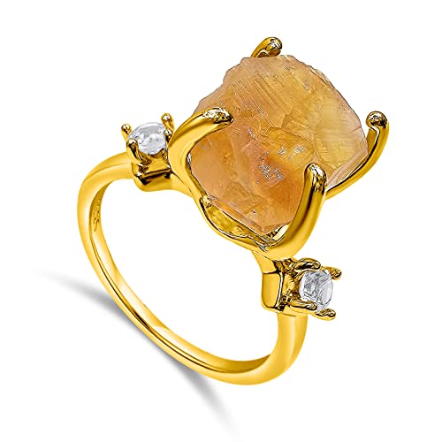Uniquelan Jewelry Raw Citrine Crystal...