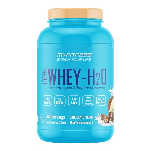 Image of Myfitness Whey Protein Isolate Concentrate Blend 1kg Chocolate Fusion 40 Servings | 80% Protein Per Serving | Added Digestive Enzymes | Whey Protein Powder