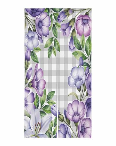 Ɣ̉ ̂ g J[e t̐A ΂̗t ʉ O[ `FbN O Lb`  HX rO ȒPt Ԏd؂ ډB Ց ho h fM JXj Vzj ̓ v[g (85cm×170cmE1g)