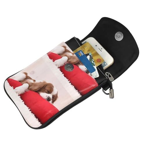 Sac Cavalier King Charles pour téléphone et cartes en cuir PU