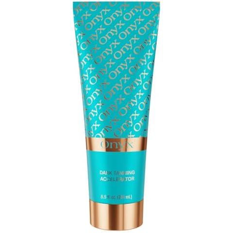 Onyx Strongest Dark Tanning Accelerator Lotion - Effective Tan Enhancer for Indoor & Outdoor Sun - Accelerates Melanin Production - No Stains & Streaks | Super Moisturizing | Tropical Scent | No-SPF Cover