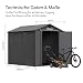 JUMMICO 6x8 XXL Gartenhaus, 9,4m³ Kunststoff-Geräteschuppen mit Boden, 185x240x210 cm, Wetterfest & Frostsicher, Ideal für Fahrräder, Rasenmäher, Gartengeräte, Dunkelgrau