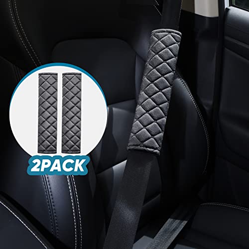 2Pcs Car Seat Belt Cover Pads, Shoulder Seatbelt Pads Cover, Safety Belt Strap Shoulder Pad for Adults and Children(Black)