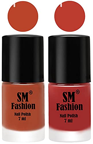 Image of Long Lasting Nail Polish | Nail Paint Combo 7 ml Each) - Set of 2 Light Coral-Dark Peach