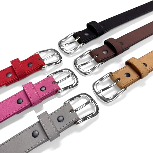 Silver or Gold Buckle Genuine Suede Leather Casual Dress Jean Belt 1"(25mm) Wide4