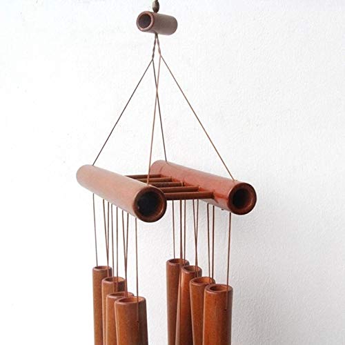 SZBLYY Windgong Bamboe windgong handgemaakte opknoping windgong holle toonband ladder woondecoratie windgong natuurlijk… - Image 3