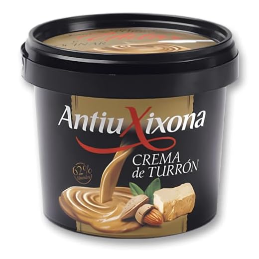 Crema de Turrón de Jijona para Untar y cocinar - 350 gramos - Marca Antiu Xixona - Directa para consumir - Muy utilizada para elaborar postres y salsas de turrón de Jijona