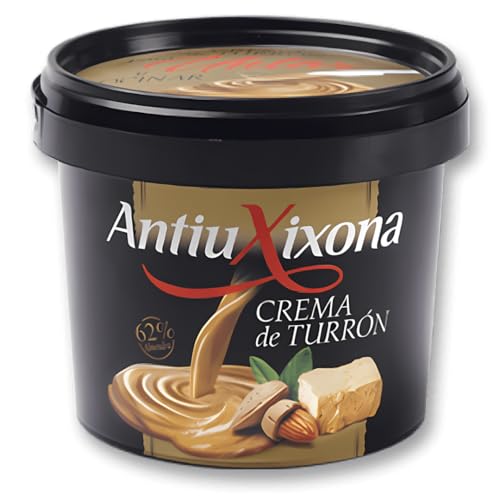 Crema de Turrón de Jijona para Untar y cocinar - 350 gramos - Marca Antiu Xixona - Directa para consumir - Muy utilizada para elaborar postres y salsas de turrón de Jijona