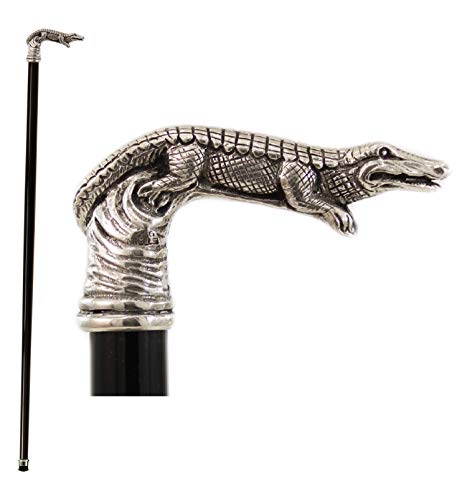 Cavagnini Bastones de madera con mango de cocodrilo regalo personalizado para hombres para mujeres decoración elegante caballeros grabado elegancia madera hecha a mano en Italia