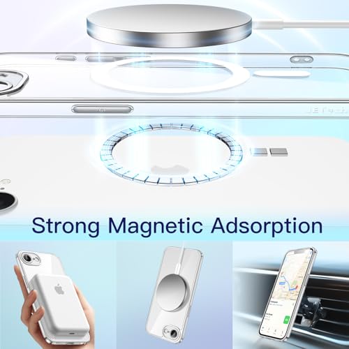Image of JETech Magnetic Slim Cover Case for iPhone 17e (2026) / iPhone 16e Compatible with MagSafe, Camera Lens Full Protection, Ultra-Thin Lightweight Clear Minimalist Protective Phone Cover (Clear)