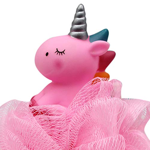 Caviotess Unicorn Bath Mesh Shower Ball Pouf Loofahs Exfoliating Bath Sponge Body Cleaner For Children Kids #TOP2