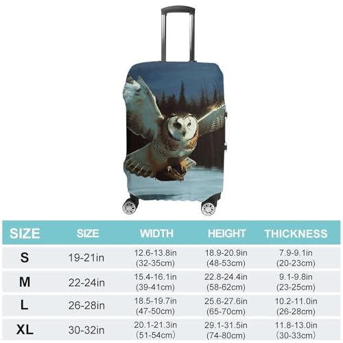Flying Owl Printed Luggage Cover Protector, Fits 18-32 Inch Luggage2