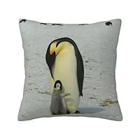 YsoLda Pillow Cover,Decorative Throw Pillowcase Soft Cushion Covers 40x40 cm for Bedroom Sofa,Mother Penguin And Baby Penguin