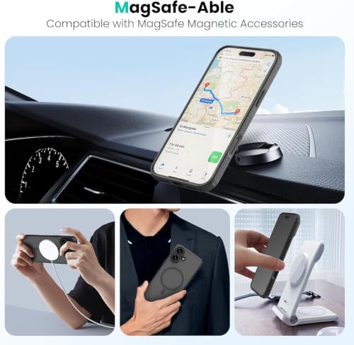 Image of PRITO Nilkin Slim Magnetic Matte Series case for iPhone 17 (17), MagSafe Magnetic, Shockproof and Scratch-Resistant, Lightweight Case (Transparent Black, 17)
