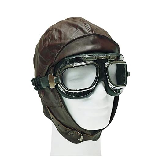 Mil-Tec Bonnet pilote d’aviation en cuir, marron, taille XL