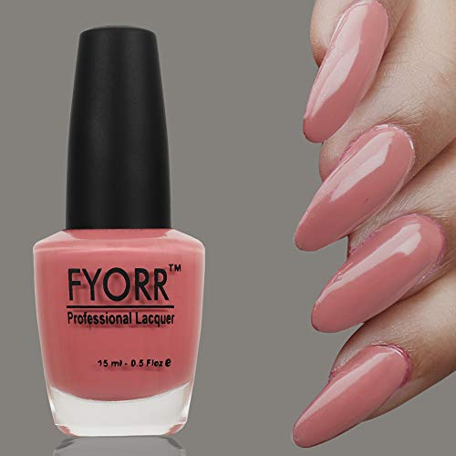 Image of FYORR Jelly Pink Professional Nail Polish | Long Lasting, Quick Dry, Chip Resistant, High Shine Nail Paint | Smooth & Easy Application, Vibrant Trendy Shades for Women & Girls Party Daily Use 15ml