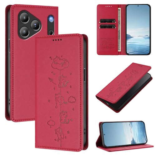 �X�}�z�P�[�X �Ή��@�� for Blackview Wave 7C �X�}�z�P�[�X�y�J�[�h�z���_�[�E�E�H���b�g�E�}�O�l�b�g�o�b�N���E�t���b�v�E�X�^���h�@�\�t���zRed