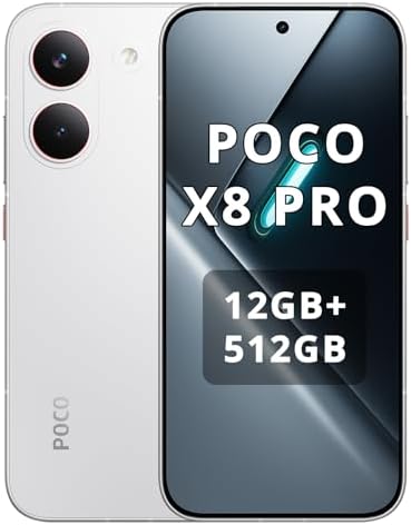 XIAOMI Poco X8 Pro Smartphone 12GB+512GB, Procesador Dimensity 8500-Ultra, Batería 6500mAh, Pantalla AMOLED súper brillante, Cámara principal Sony IMX882 de 50MP con OIS, Blanco