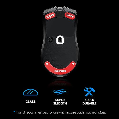 Image of Pulsar Gaming Gears Superglide2 - New Controllable Speed Textured Surface Smoothest Wired / Wireless Mouse Feet /Glides Made With Ultra Strong Glass Smooth And Durable Sole For Razer Viper V2 Pro [Red]