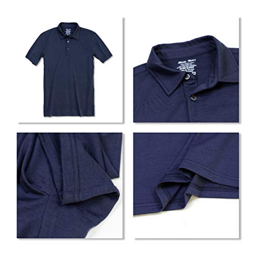 SHEEP RUN 100% Merino Wool Men's Lightweight Wicking Breathable Short Sleeve Polo Shirt4