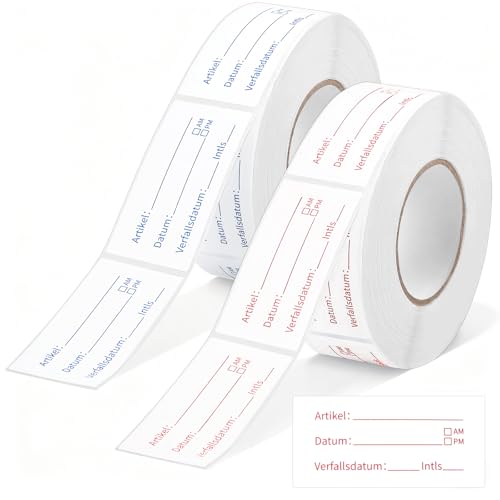 1000 Stück Gefrieretiketten zum Beschriften, 25 x 50 mm Klebe Etiketten Beschreibbar Wasserfeste Küchenetiketten Entfernbare Etiketten für Gläser Marmeladengläser Gefrierschrank