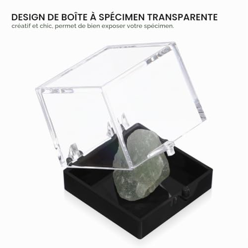 FOMIYES BoîTe À SpéCimens MinéRaux Transparente 12 BoîTes De Rangement CarréEs 3.50 Cm Mini Vitrine Pour Collection Pour Rangement Pierres Et MinéRaux – vue 9