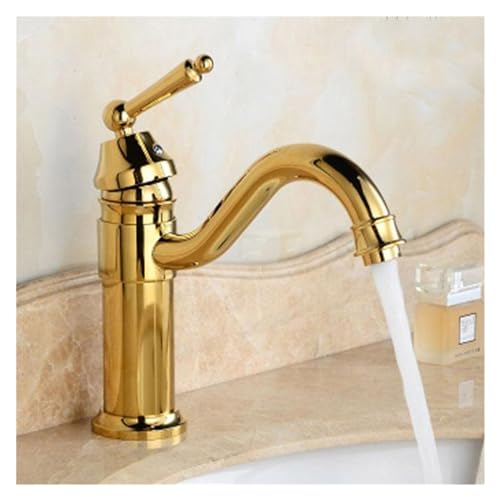 Robinet de bain antique laiton doré pour mitigeur de bassin et lavabo rétro