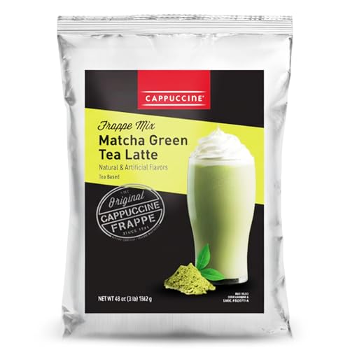 Cappuccine Matcha Green Tea Latte Frappe Mix, 3 Pounds Makes 36 Servings