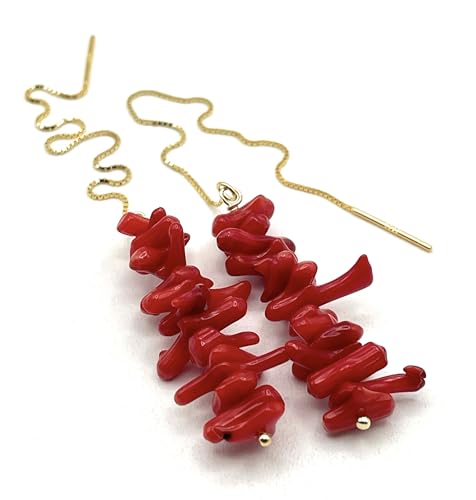 Boucles d'oreilles corail rouge : le cadeau idéal en vermeil 24K pour sublimer une femme.