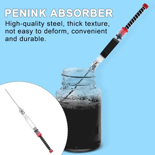 Andibro 6 Pack Fountain Pen Ink Syringe Filler, 3.4mm Bore Diameter Fountain Pen Spring Converter Ink Auxiliary Absorber Ink Filling Syring with Removable Blunt Needle Tip for Fountain Pen