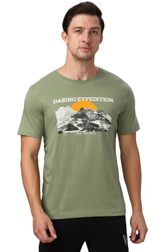 Image of Van Heusen Men's Athleisure Graphic T-Shirt - Comfortable Crew Neck| Soft Breathable Cotton Blend | Casual Wear Style | Summer Favorite | Style 60054