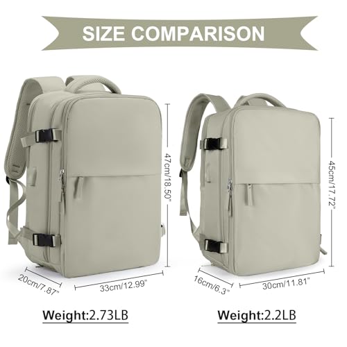 Image of coowoz Black Travel Backpack For Women Men Airline Approved,Carry On Backpack,Large Hiking Backpack Waterproof Outdoor Sports Rucksack Casual Daypack Fit 15.6 Inch Laptop Backpack College Backpack