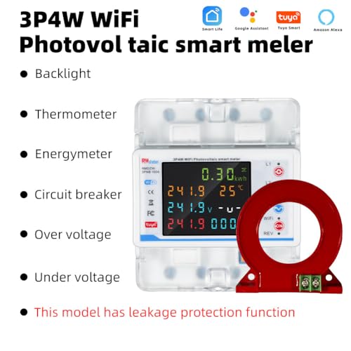 Disjoncteur intelligent WiFi triphasé 3P4W avec compteur énergie