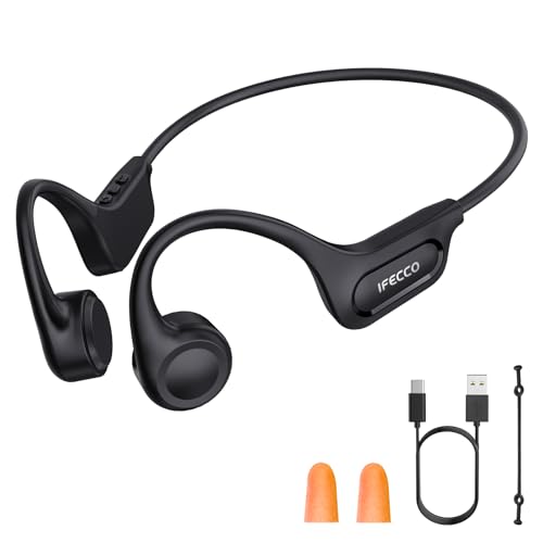 IFECCO Wireless Bluetooth Headphones Open Ear with Build-in Microphone Bone Conduction Headphones Swimming - IP68 Waterproof Swimming Earbuds Bluetooth 5.3