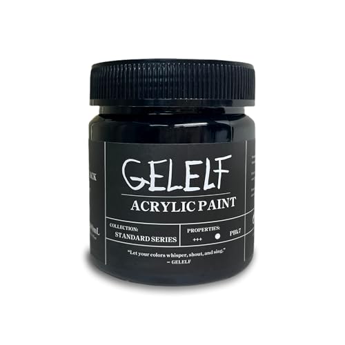 Acrylic Paint for Gel Plate Printing Perfect Transfer Acrylic Paint Gel Printing Supplies, Lamp Black, 280mL, 9.5-oz