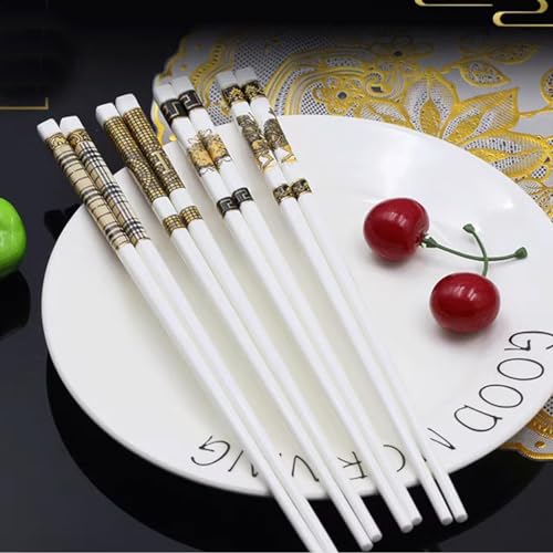 Baguettes en Porcelaine réutilisables, 1 Paire de Baguettes Cadeau Lavable au LAN céramique de Porcelaine Tendre de Haute qualité, Baguettes Chinoises japonaises pour Restaurant Domestique U
