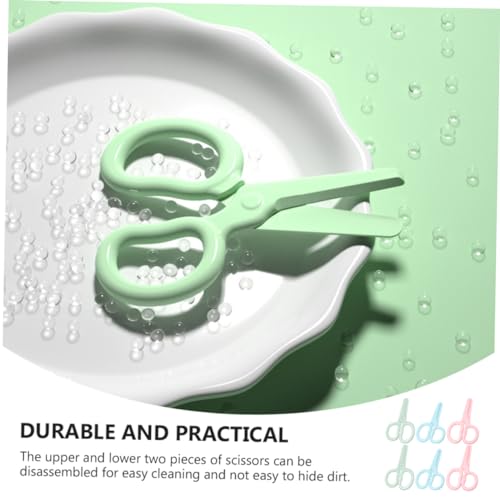 SHOWERORO 6 Pçs Tesoura De Comida Para Bebê Ferramenta De Corte De Alimentos Tesoura De Auto-Aliment