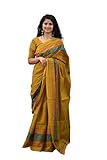 JALTHER Handicrafts Ikat – Sari en coton Jaipuri pour femme avec chemisier imprimé à la main, moutarde, taille unique