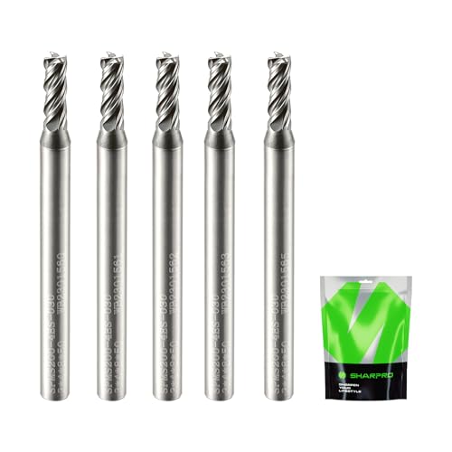 Image of 4mm Shank End Mill Set 3mm Cutting Dia. 4 Flutes AlCrN Coated Carbide Square CNC End Mills, Apply for Alloy Steel, Stainless Steel, and Various Cast Iron (5PCS)