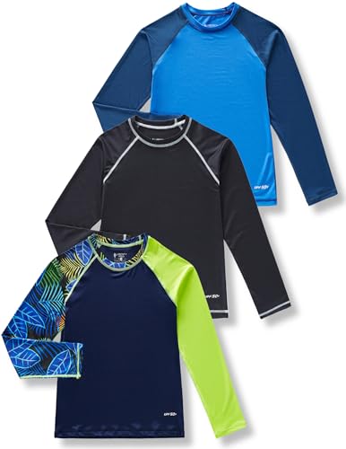 Consejos para Comprar Ropa de Deportes acuáticos los mejores 10. 44 Liberty Pro 3 Pack de camisetas de natación de manga larga con protección UPF 50+ para niños, ropa de baño de secado rápido con protección UV