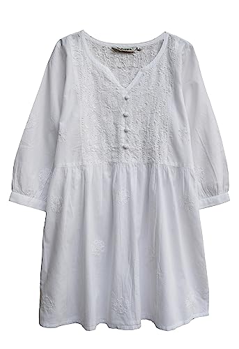 Megha Pure Cotton Hand Embroidered and Printed Tunic Top Blouse