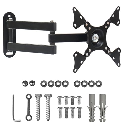 TV Wall Bracket for 13-42 inch TVs, Swivels Tilts TV Wall Mount for Flat & Curved TVs, Easy Install for LED/LCD/OLED VESA 75x75/100x100/200x200mm up to 11.5kg Capacity - Small Space Friendly