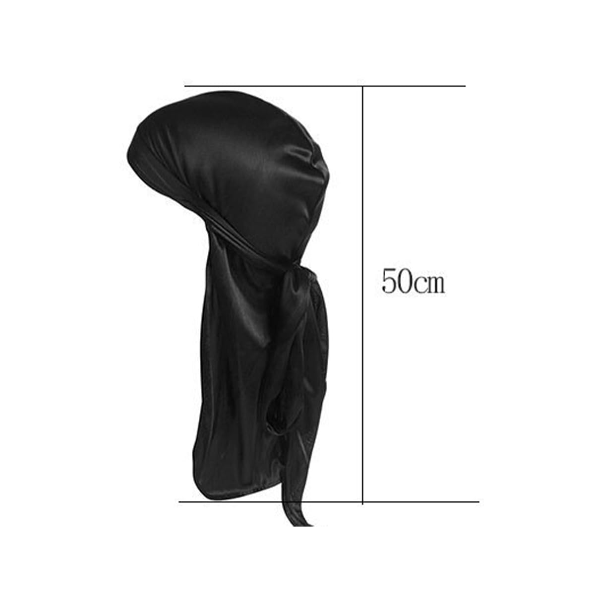 jedwabiste miseczki Durag z długim falowanym ogonem, długie nakrycie głowy Hip-hop z szerokim paskiem, miękki i oddychający turban, 2 sztuki