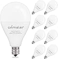 comzler LED Ceiling Fan Light Bulbs, A15 LED Light Bulb, 60 Watt Equivalent E12 Candelabra Base Light Bulbs, Daylight 5000K, 600LM, CRI > 80, Non-dimmable, 8 Pack