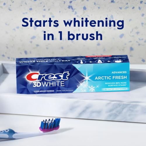 Image of Crest 3D White Advanced Teeth Whitening Toothpaste,Arctic Fresh,3.3 oz,(Pack of 12)