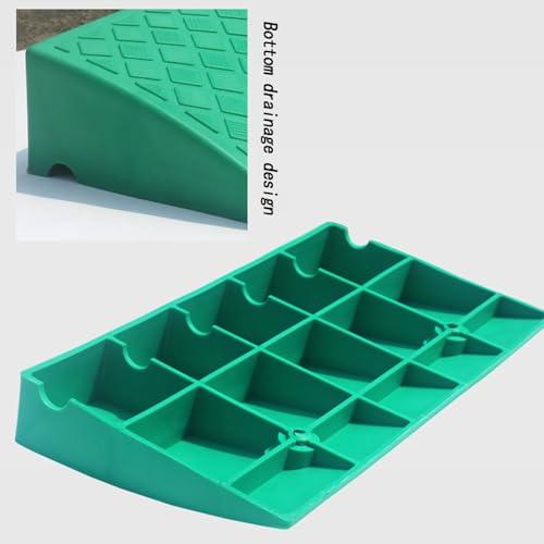 Rampas portátiles amarillas de plástico ligero 50 x 24 x 7 cm para scooters y sillas de ruedas, paquete de 2 miniatura 6