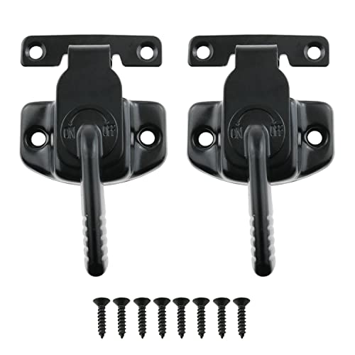 HJGarden 2 x schwarze Fensterflügel-Verriegelung und Halter für Esstisch, Möbelverbindung, Schnallenverschluss, Hardware Cover